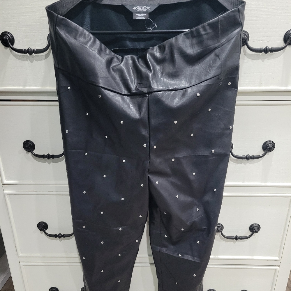 Michael Studio size 16 faux leather studded pant
